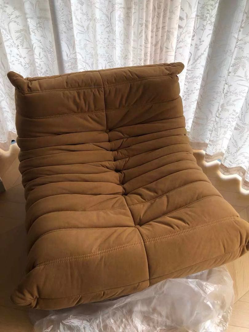 24時間発送 新品 トーゴ 1P　ソファ　カーキ色