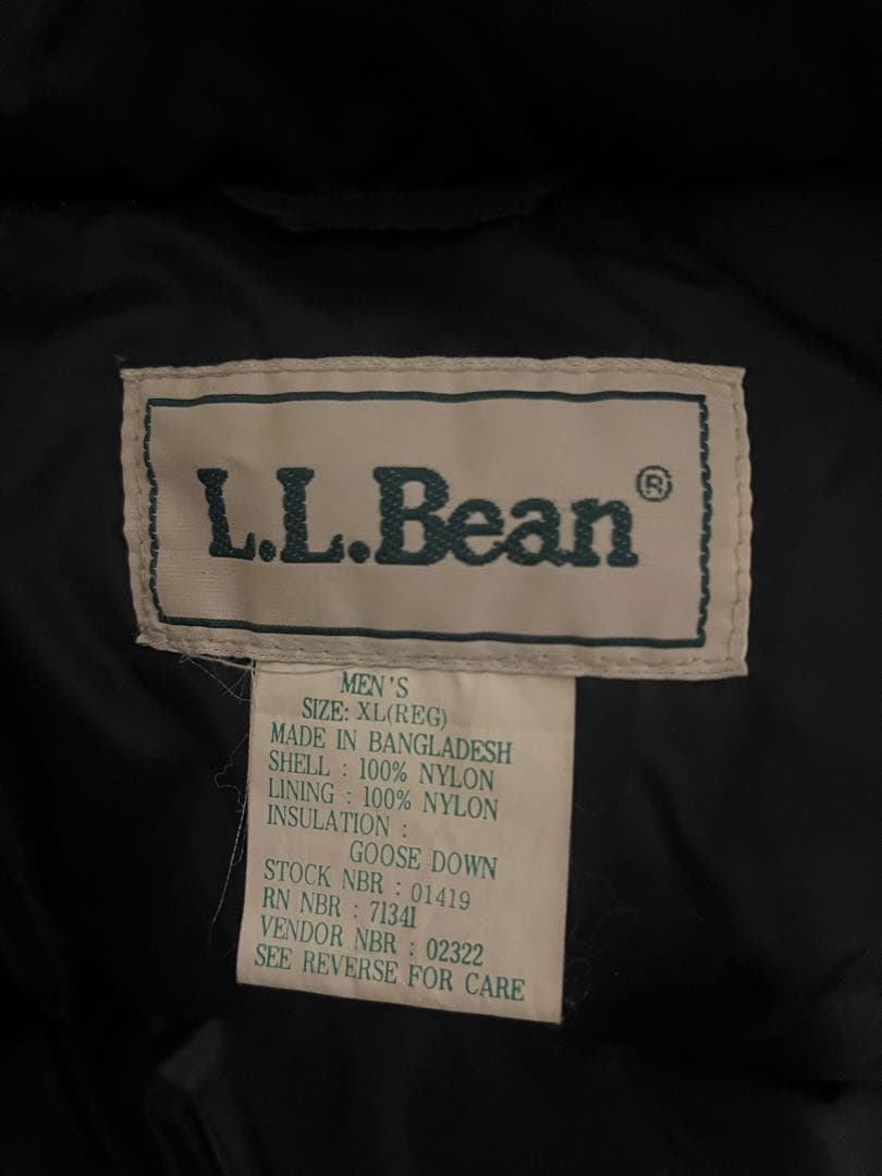 80s LLbean ダウンベスト ブラック　サイズXL 希少　黒