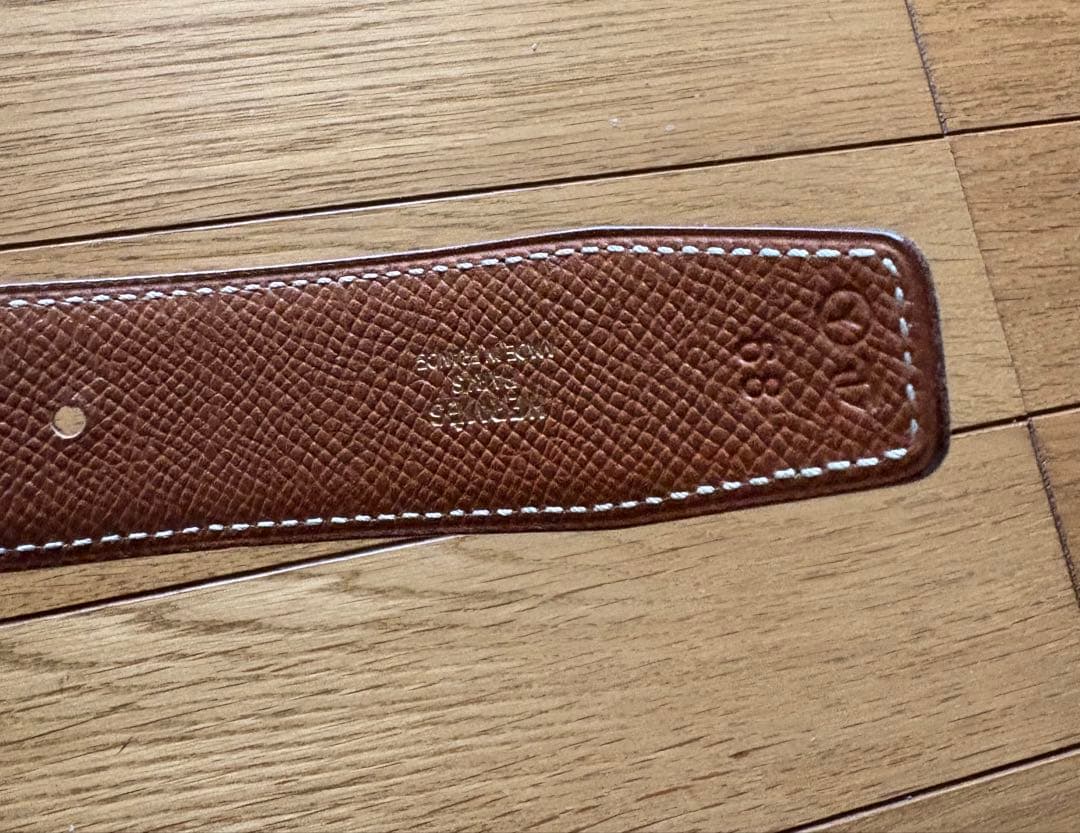 エルメス レザーベルト コンスタンスHバックルゴールド