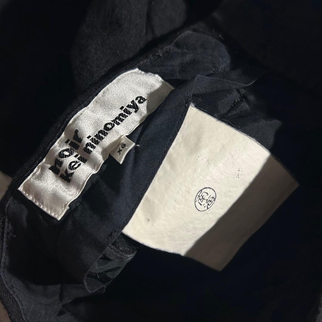 AD2019 archive プリーツスカートウール縮絨ショーツ 黒 スカパン