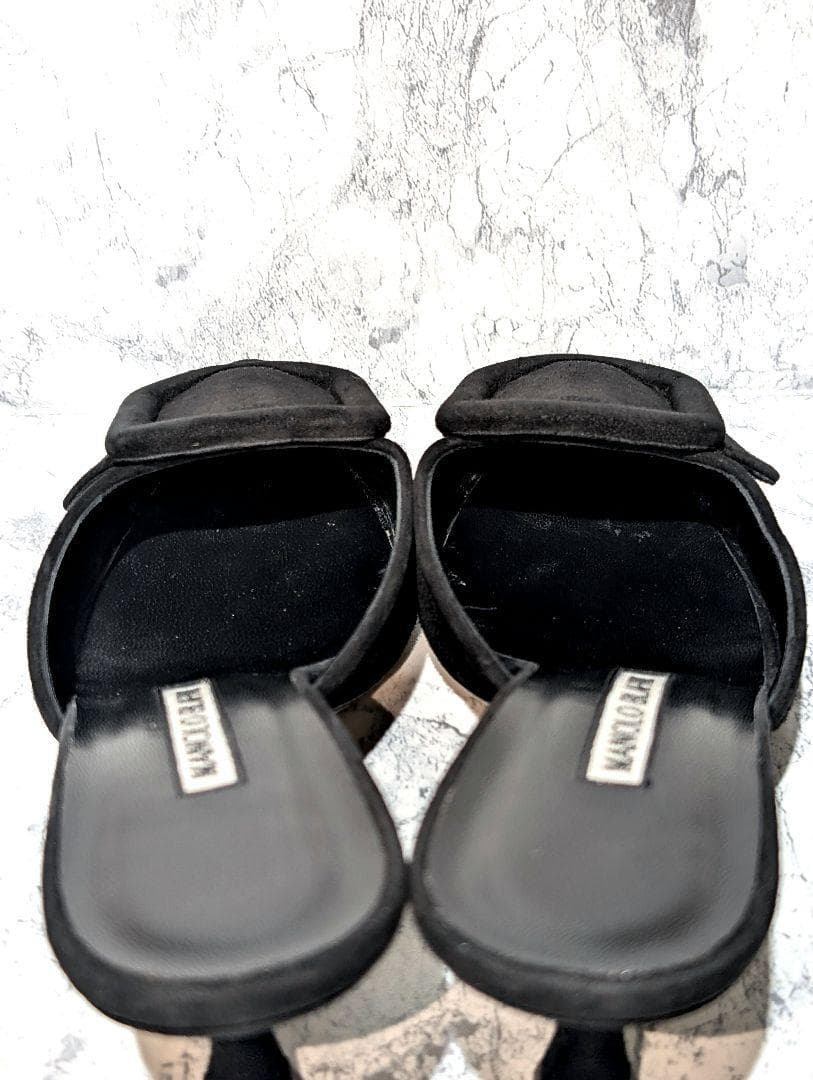 美品✨️ マノロブラニク メイセール ミュール 黒 スエード スクエア パンプス