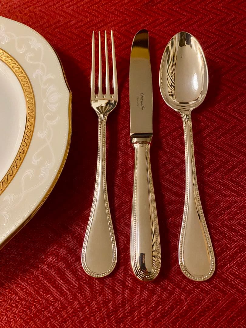 【☆希少な極美品☆】クリストフル パール デザートサイズカトラリーセット