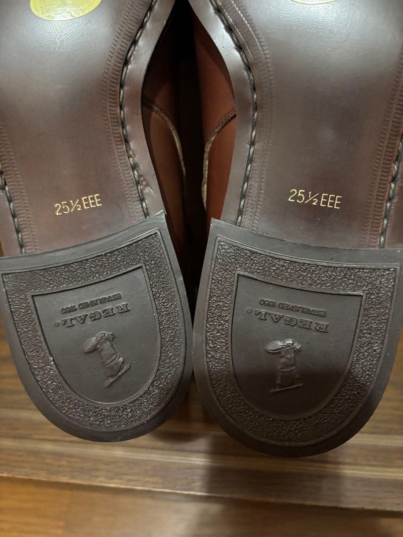 く*み様 リーガルREGALブラウン茶レザー ストラップブーツ 25½ EEE新