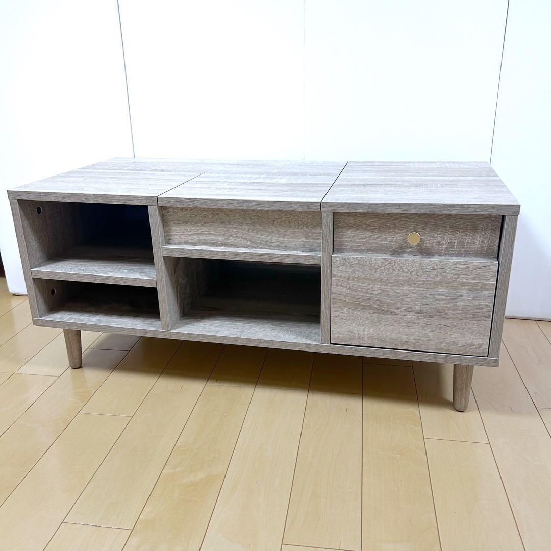 北欧木製ドレッサーテーブル 可動式ミラー付 2way ナチュラル　シャルムw85