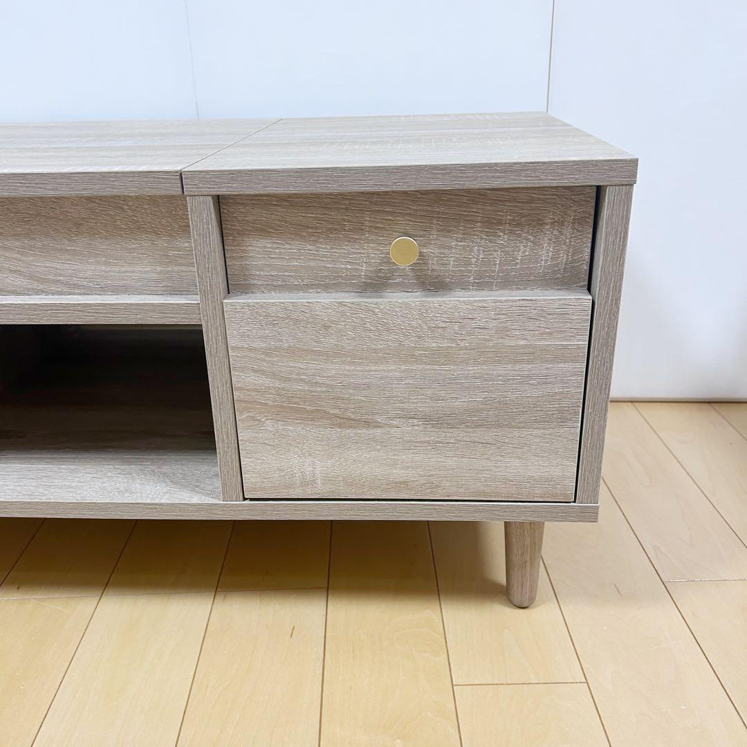 北欧木製ドレッサーテーブル 可動式ミラー付 2way ナチュラル　シャルムw85