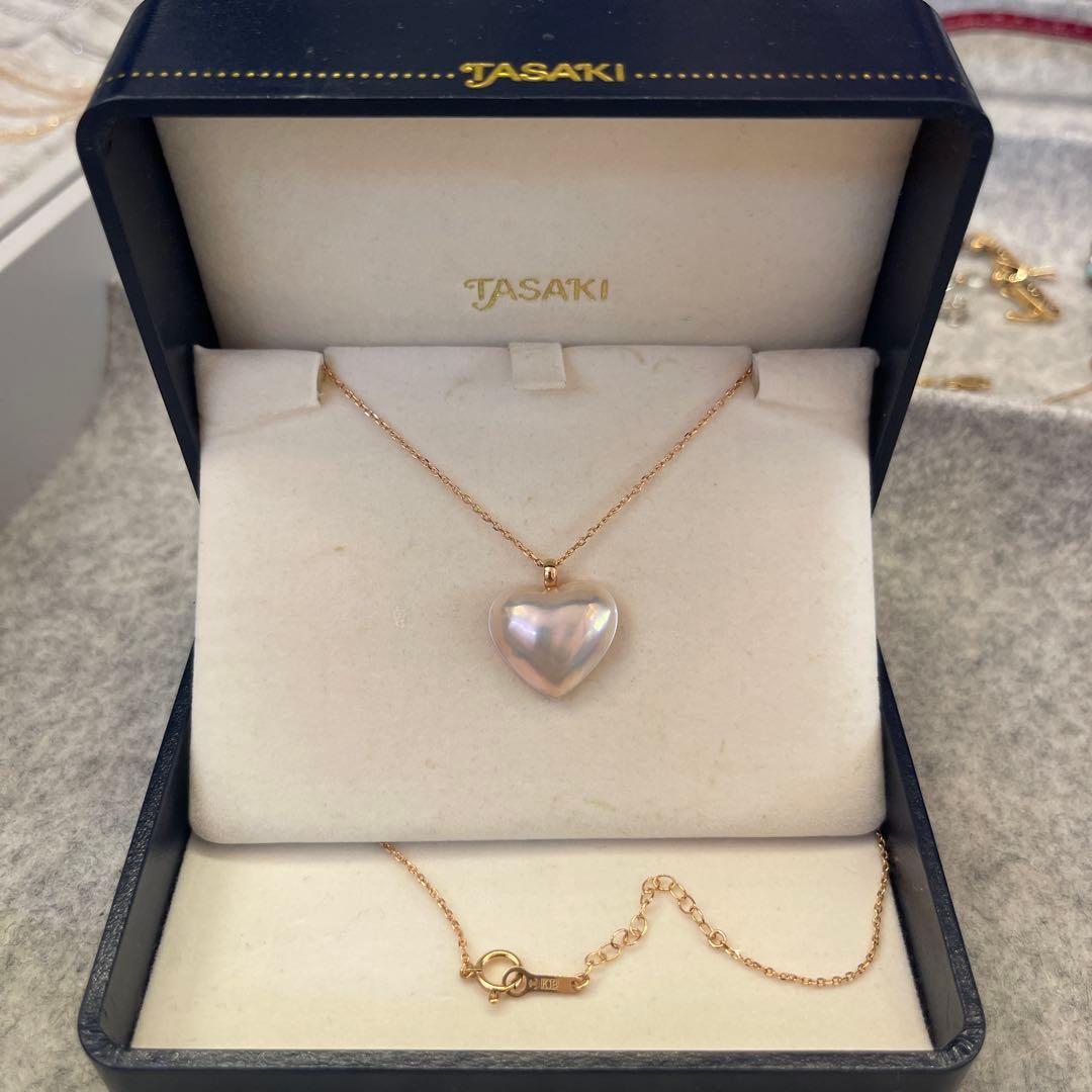 TASAKI タサキ　ハート型マベパール　ネックレス　K18