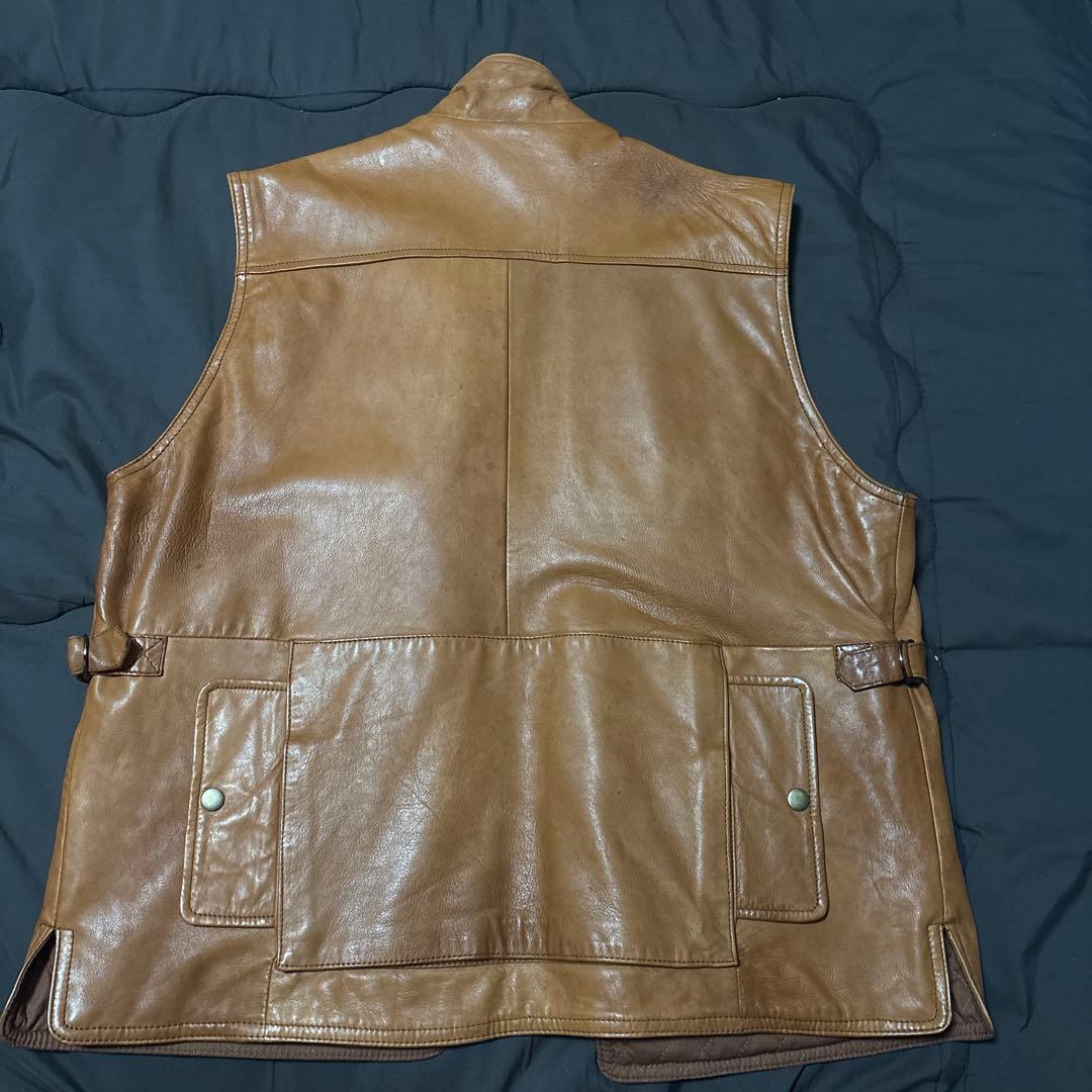 Banana Republic 80s ブラウンレザー ベスト Lサイズ