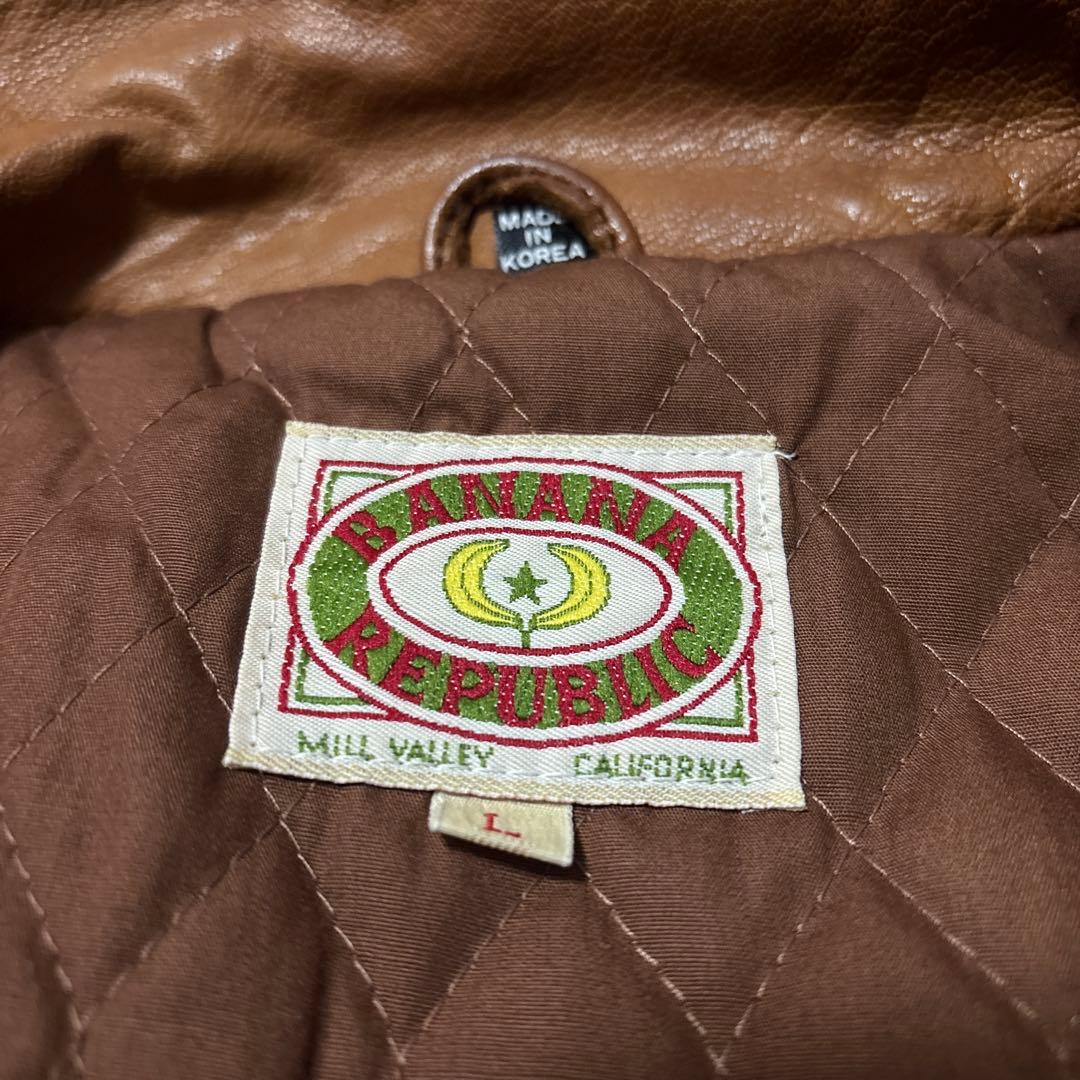 Banana Republic 80s ブラウンレザー ベスト Lサイズ