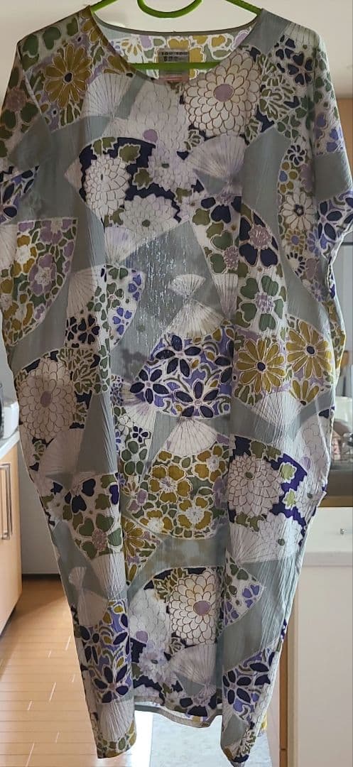 高島縮　SOU・SOU 花柄 ワンピース&えんゆう履きセット