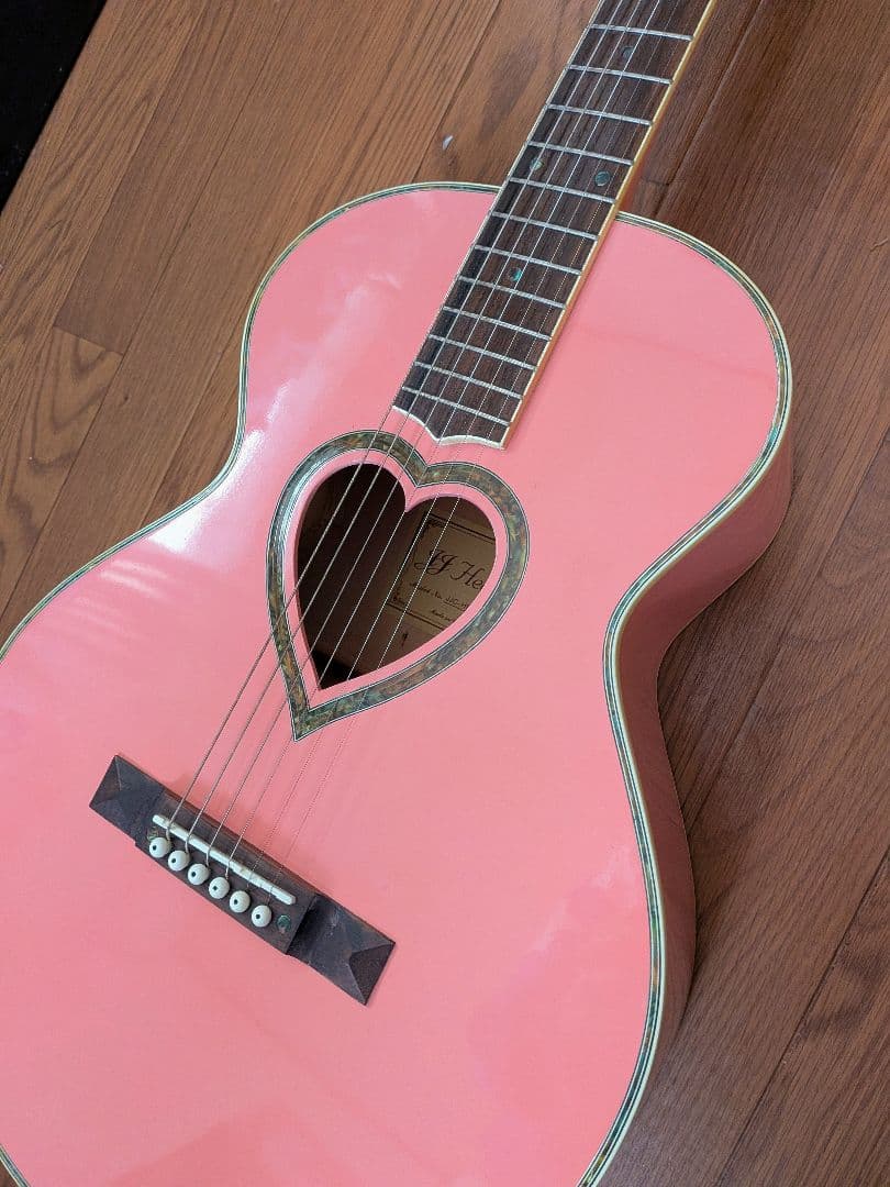 美品 JJ Heart アコースティックギター Pink ケース付き