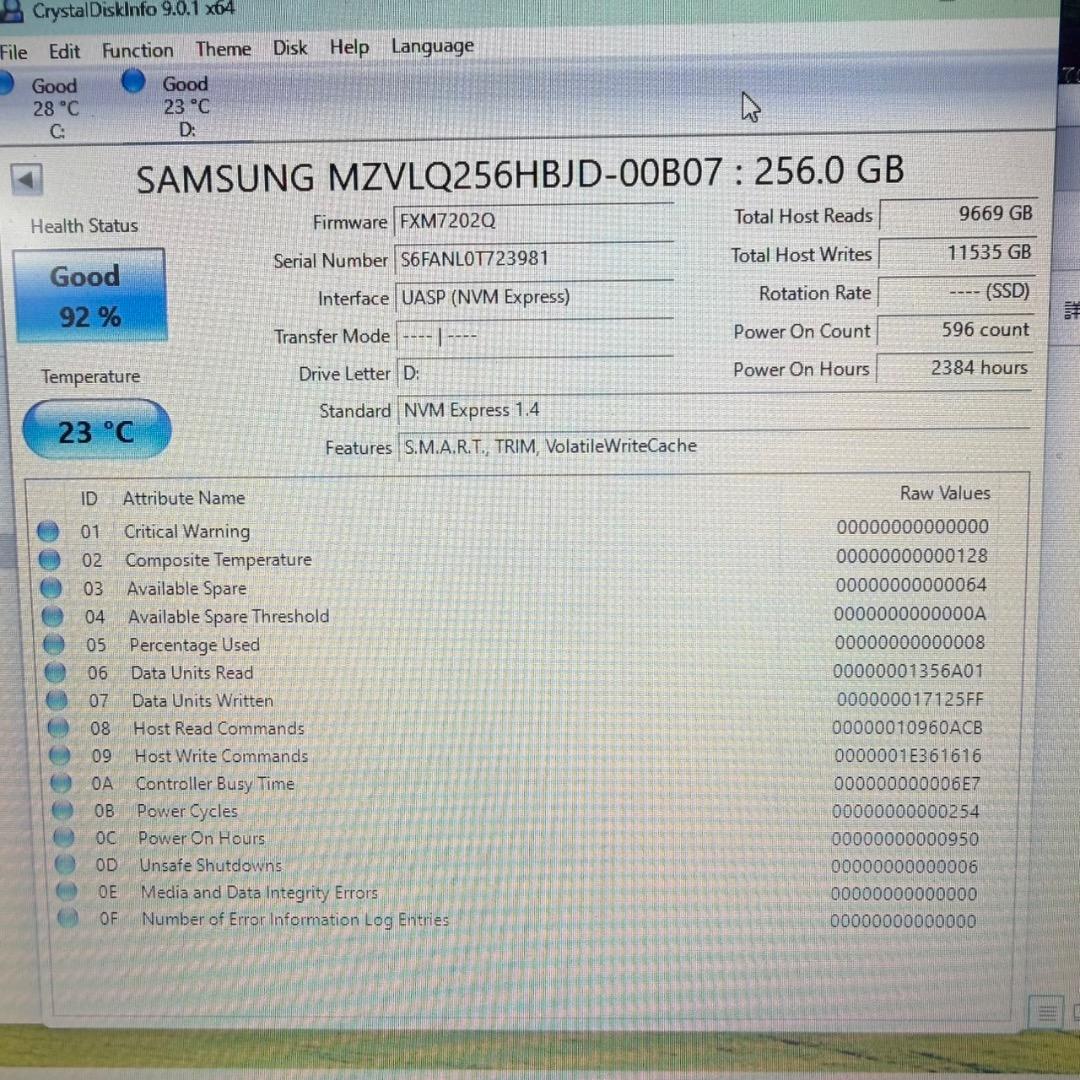 Samsung PM991a NVMe SSD 256GB ×10個セット 中古