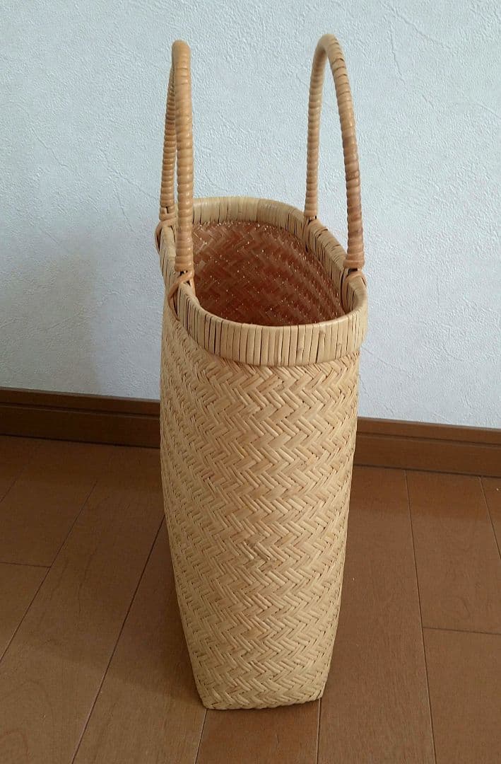 再値引き→鳥越竹細工　かご　かごバッグ