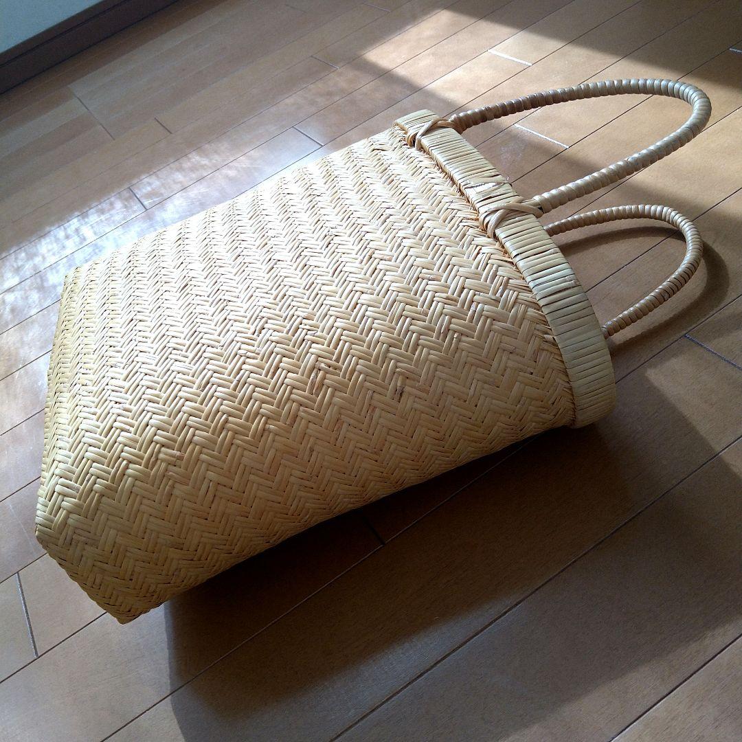 再値引き→鳥越竹細工　かご　かごバッグ
