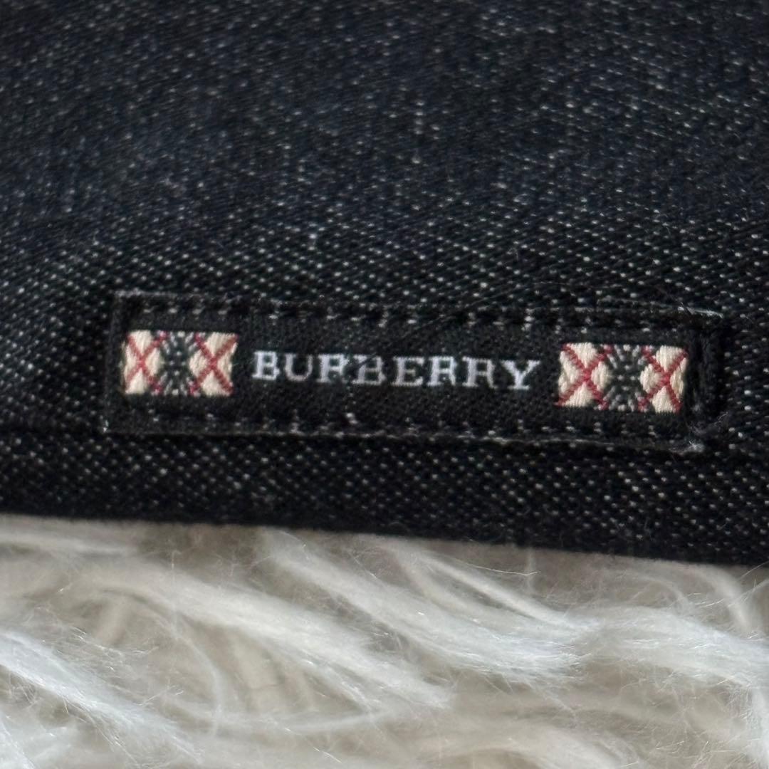 美品 バーバリーロンドン デニムジャケット 裏地チェック ブラック L