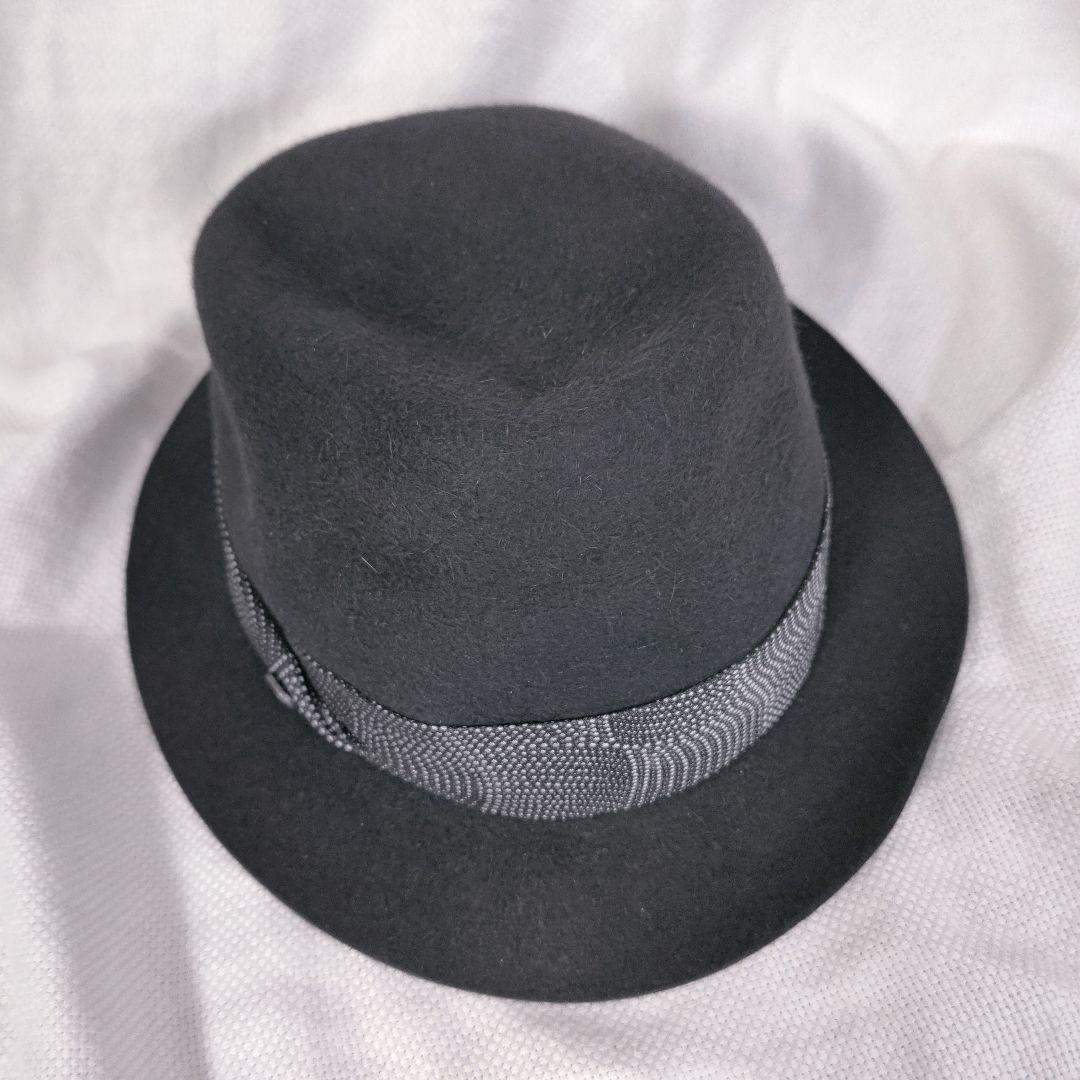 伊製ボルサリーノBorsalinoラビットファーフェルト中折れハット58グレー