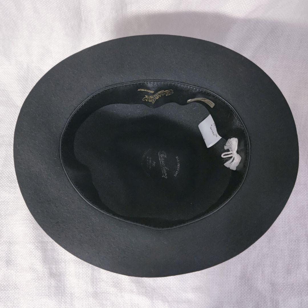 伊製ボルサリーノBorsalinoラビットファーフェルト中折れハット58グレー