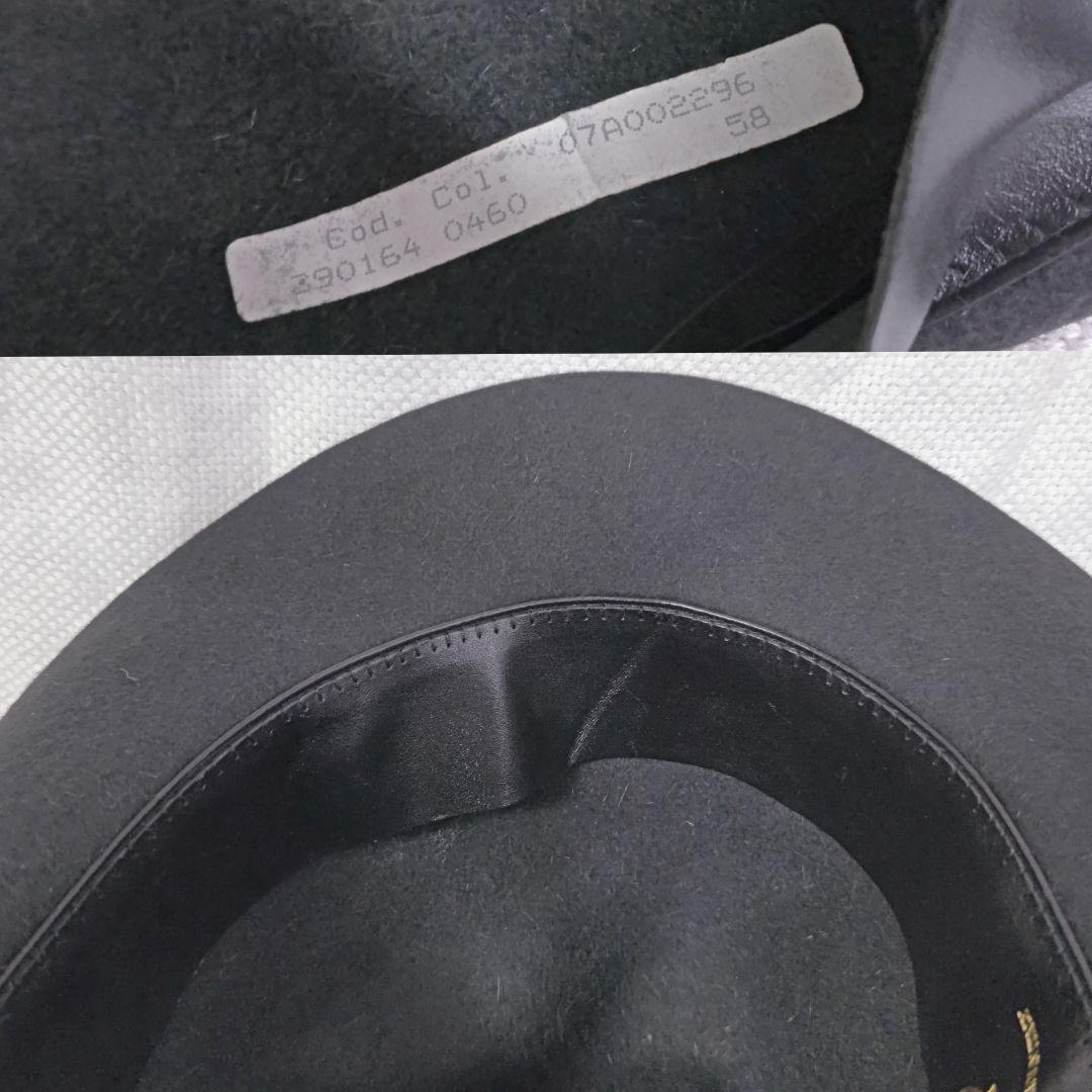 伊製ボルサリーノBorsalinoラビットファーフェルト中折れハット58グレー