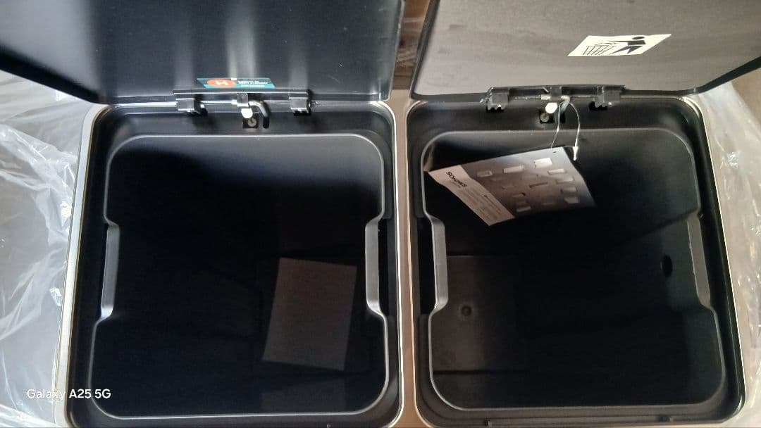 訳ありゴミ箱 ダストボックス 2分別ペダル式 2x30L ステンレス