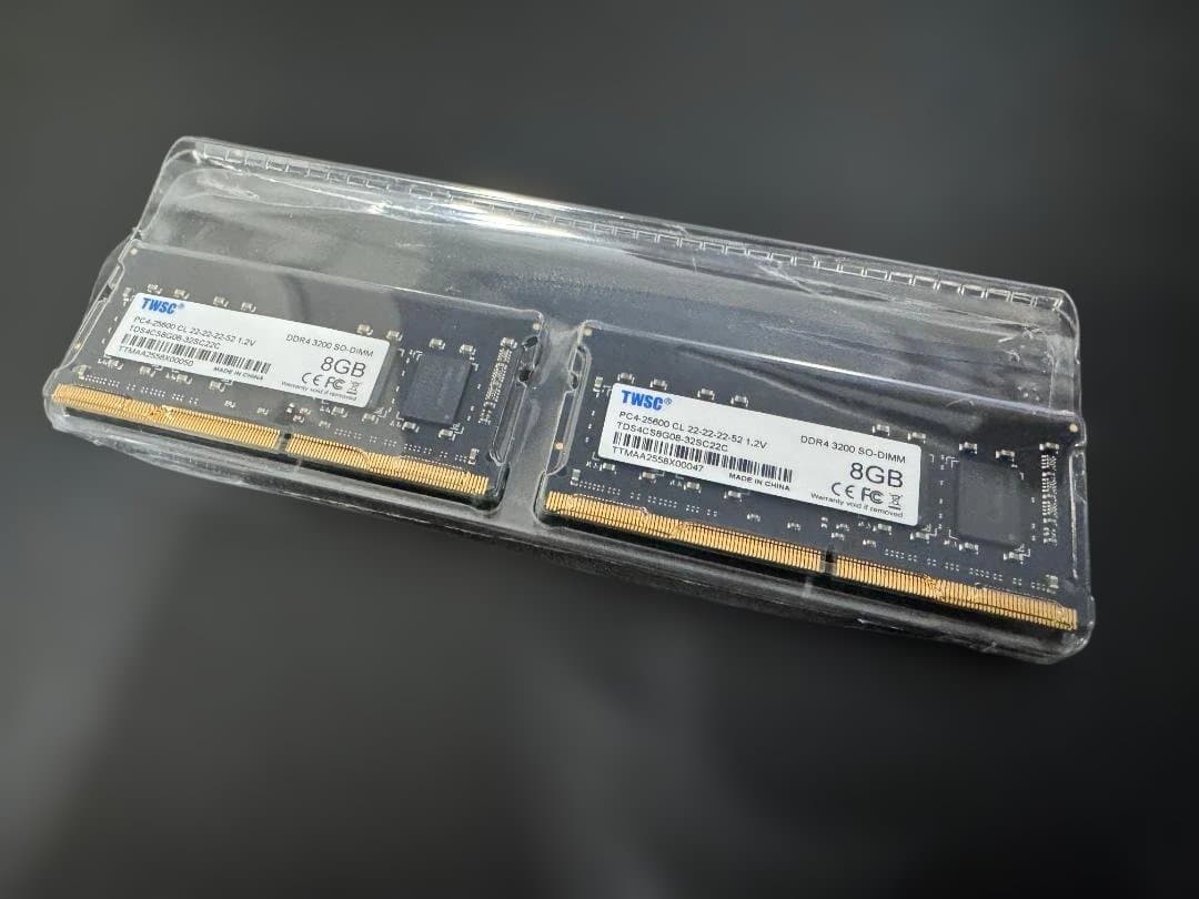 DDR4-3200 SO-DIMM メモリ 8GB×2枚（計16GB）