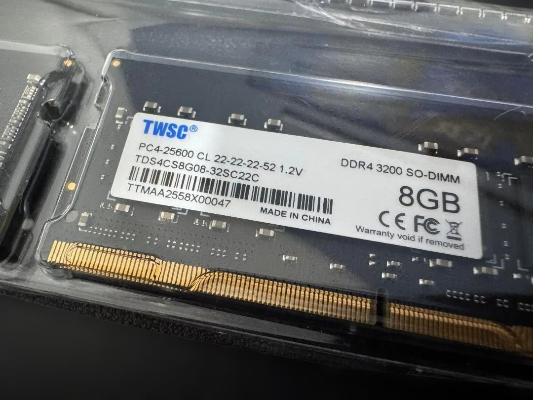 DDR4-3200 SO-DIMM メモリ 8GB×2枚（計16GB）
