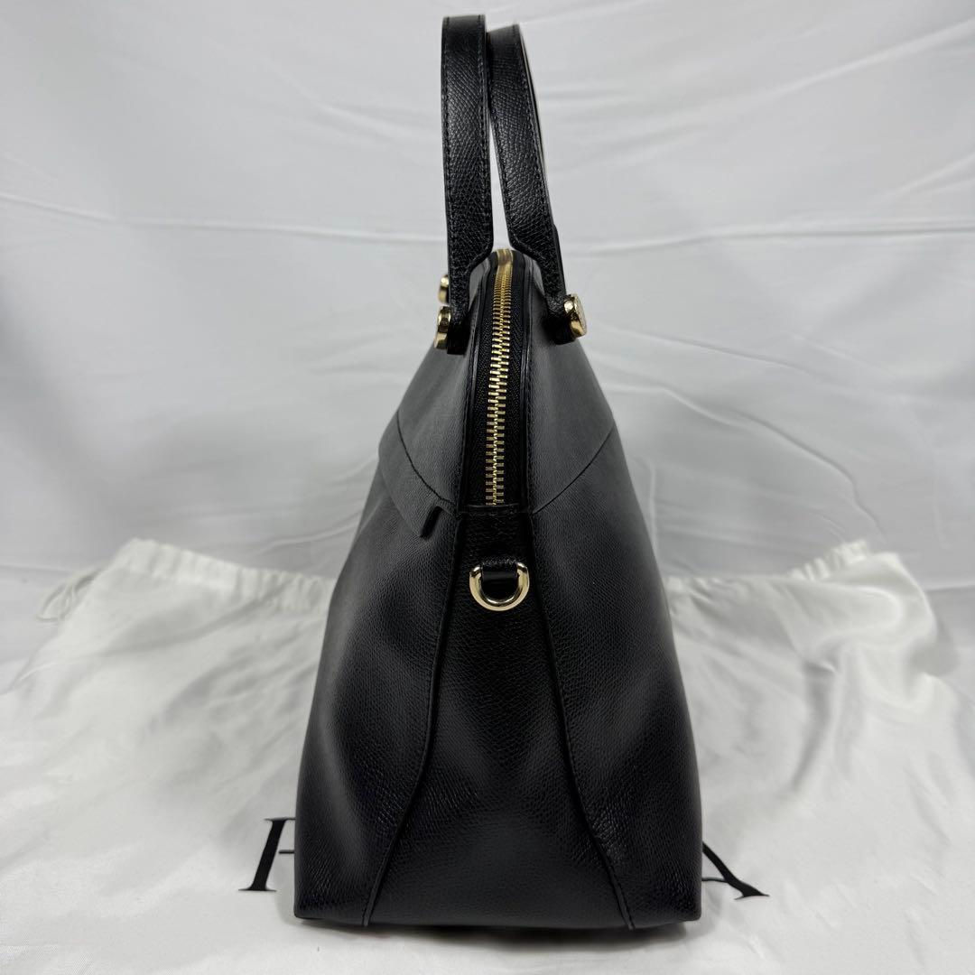 【極美品】FURLA パイパー M 2way ハンドバッグ ショルダーバッグ 黒