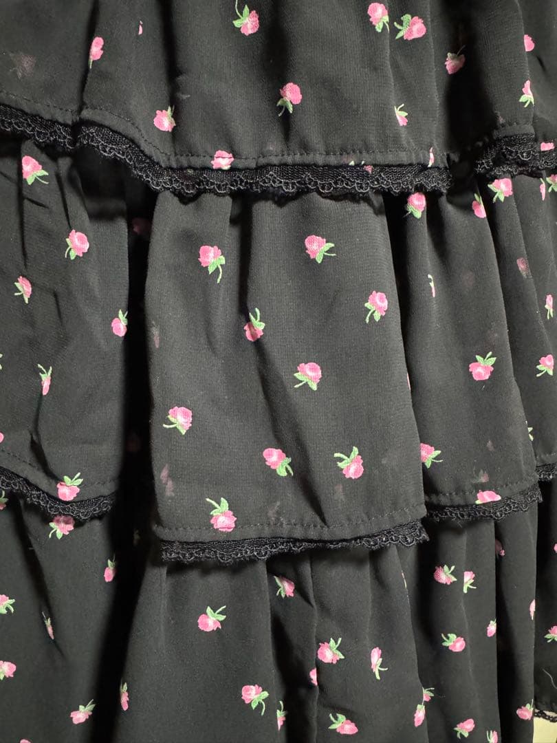 乙女ローズフリルジャンパースカート 黒
