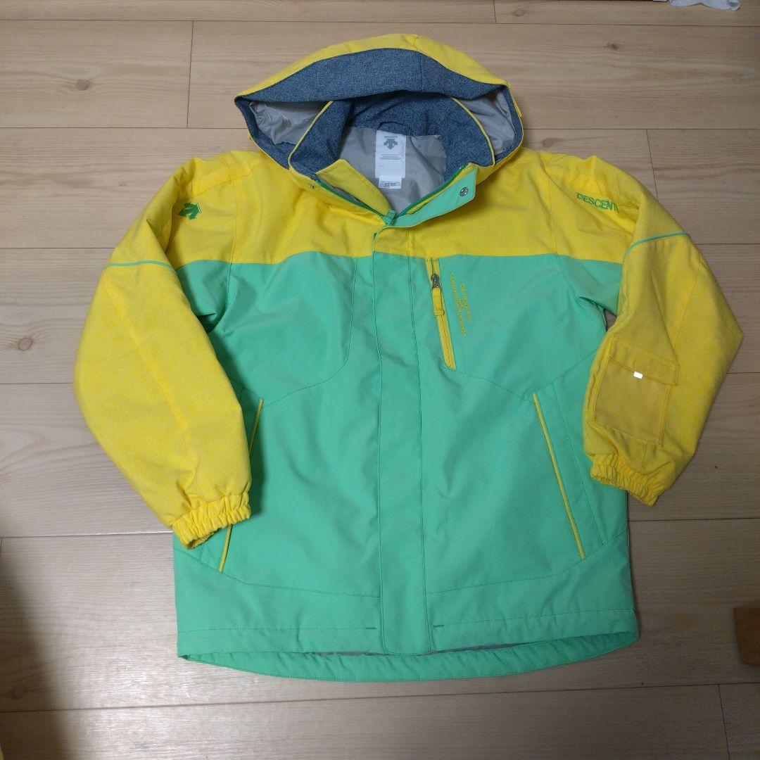 美品 DESCENTE 子ども用スキーウェア イエロー/グリーン160