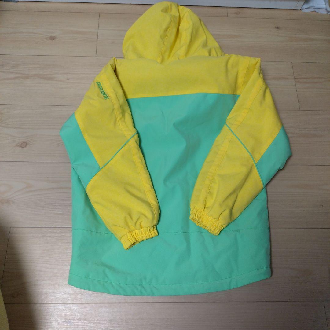 美品 DESCENTE 子ども用スキーウェア イエロー/グリーン160