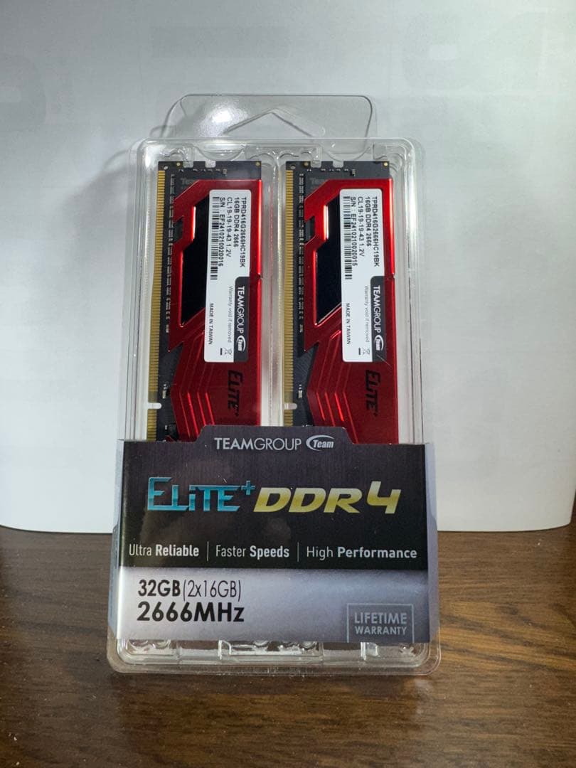 と*ん様 【Team Elite Plus】DDR4-2666MHz16GB×2
