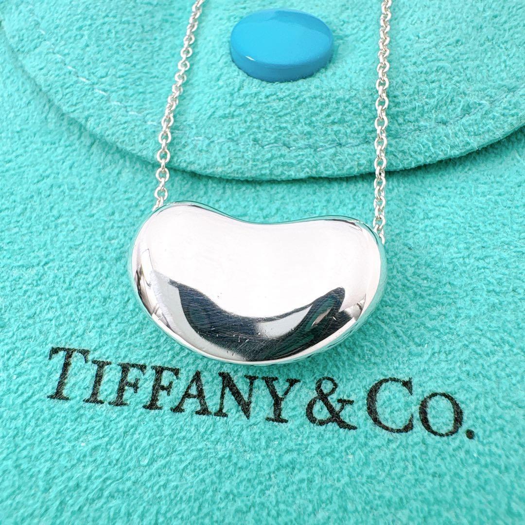 美品 オールドティファニー ビーン ラージ ネックレス シルバー925