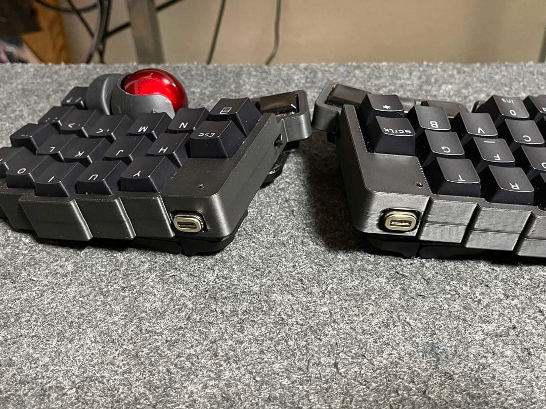 【完成品中古】無線化Keyball39 自作キーボードroBa　黒基盤