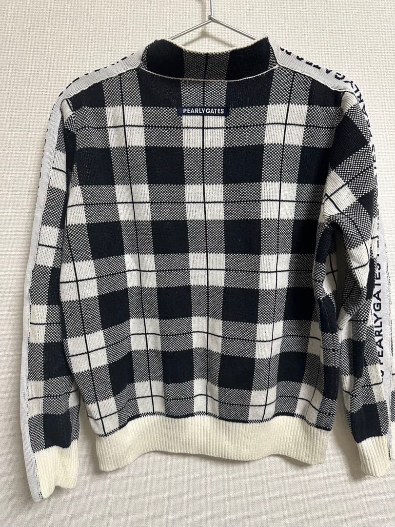 PEARLY GATES チェック柄 ハイネックセーター　Sサイズ