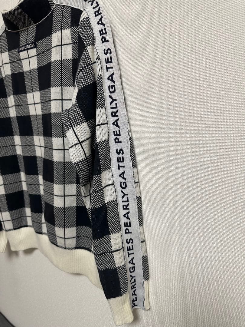 PEARLY GATES チェック柄 ハイネックセーター　Sサイズ