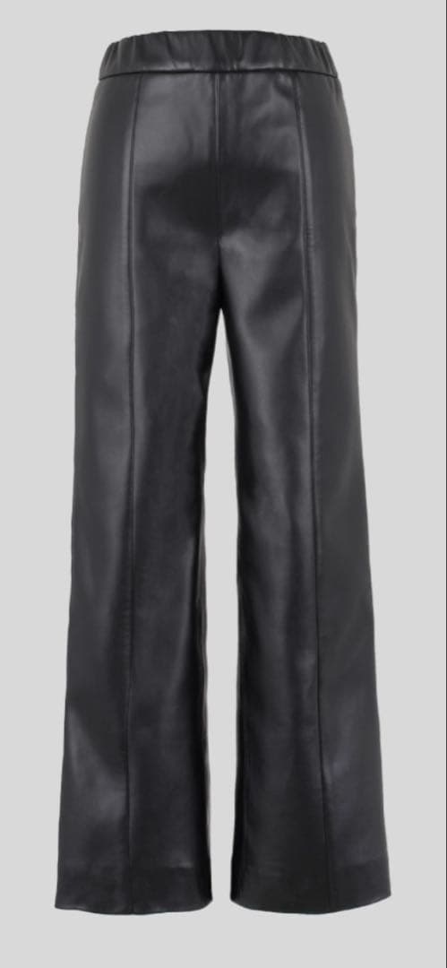 新品YONFA レザーキックフレアパンツ　ブラック