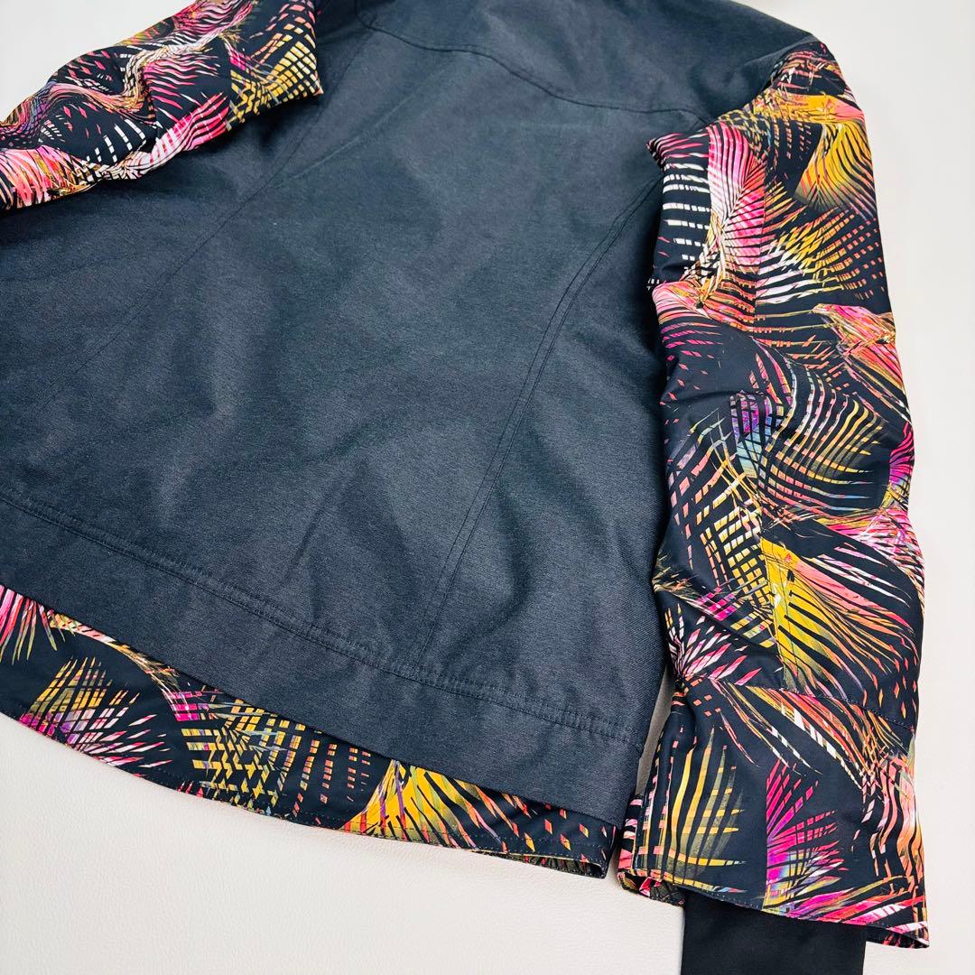 2477【極美品】ROXY ロキシー 上下セット スノボウェア 総柄 ブラック