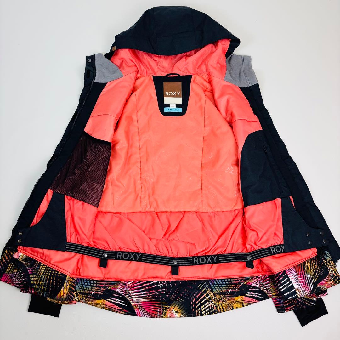 2477【極美品】ROXY ロキシー 上下セット スノボウェア 総柄 ブラック