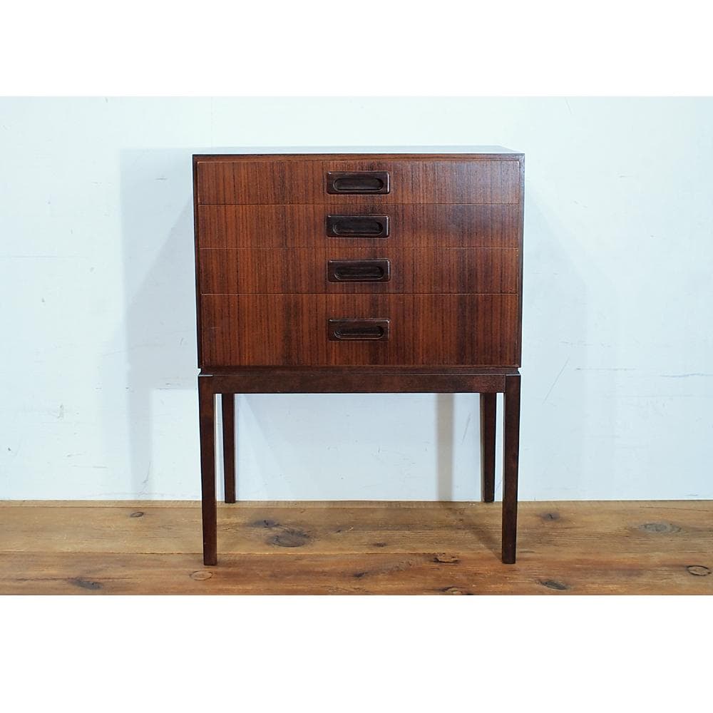 ビンテージ ローズウッド材 カトラリーチェスト 4段 検索/北欧デンマーク