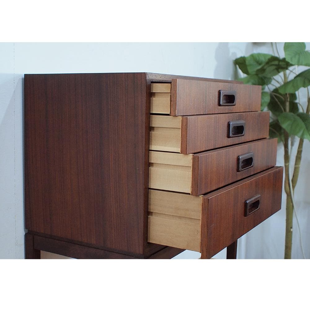 ビンテージ ローズウッド材 カトラリーチェスト 4段 検索/北欧デンマーク