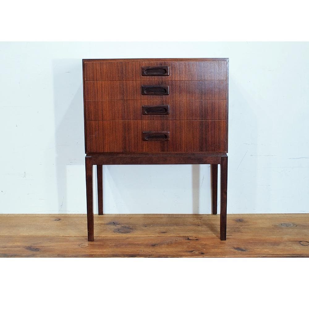 ビンテージ ローズウッド材 カトラリーチェスト 4段 検索/北欧デンマーク