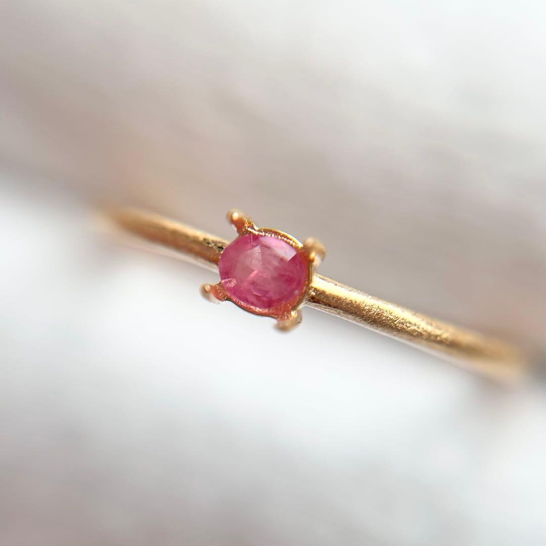 赤いエメラルド♡ レッドベリルのフリーサイズリング