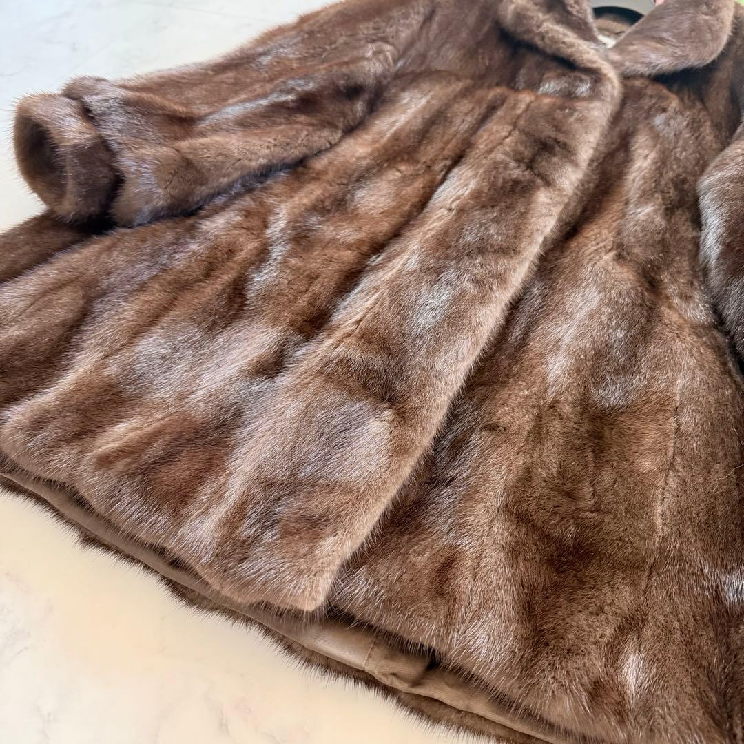 総丈85/デミバフミンク ファーコート リアルファー 毛皮 なめし柔らか