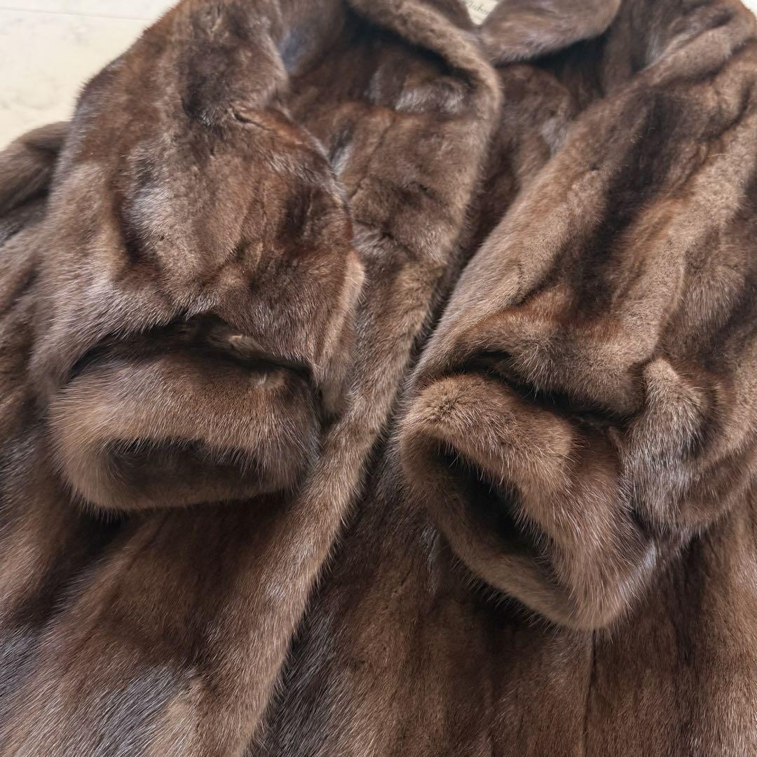 総丈85/デミバフミンク ファーコート リアルファー 毛皮 なめし柔らか