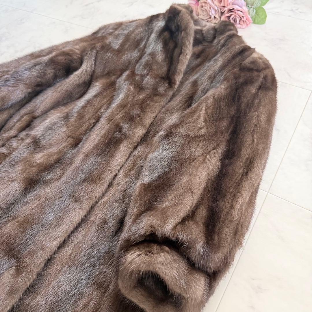 総丈85/デミバフミンク ファーコート リアルファー 毛皮 なめし柔らか