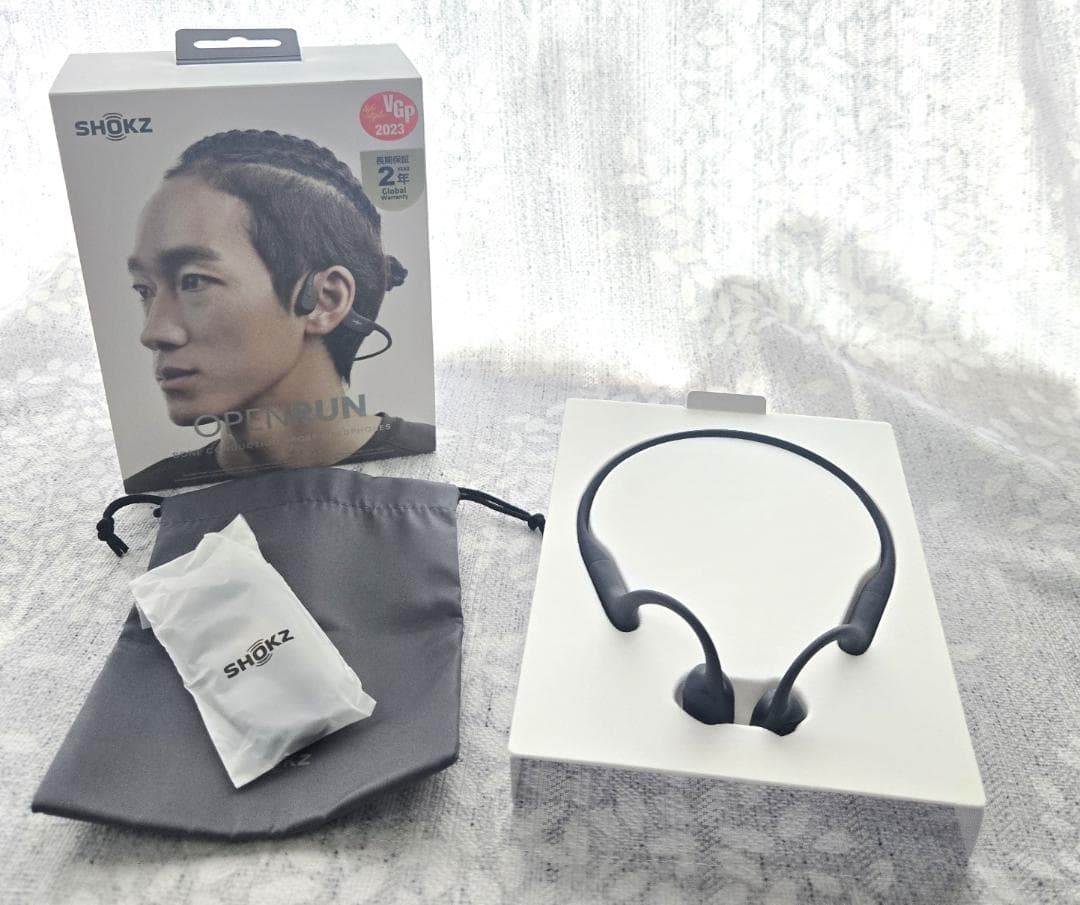 SHOKZ OPEN RUN 骨伝導イヤホン ブラック