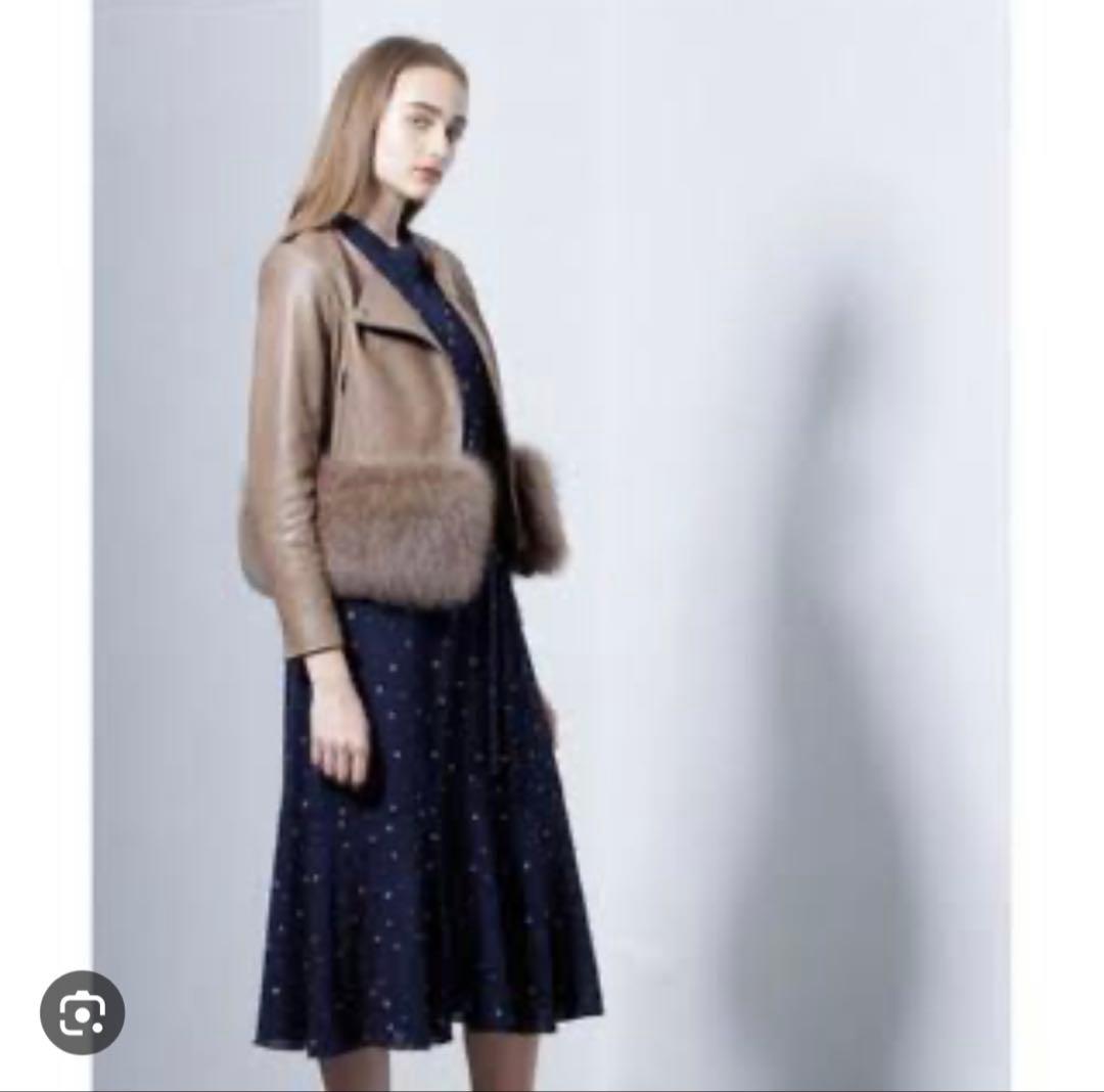 Grace continental ファー付ラムレザージャケット