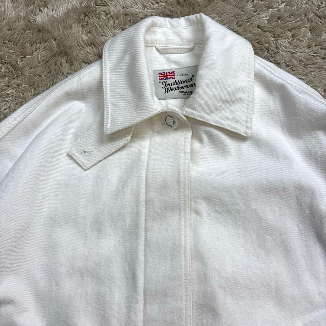 トラディショナル ウェザーウェア◆ マートンデニム　ステンカラーコート　白