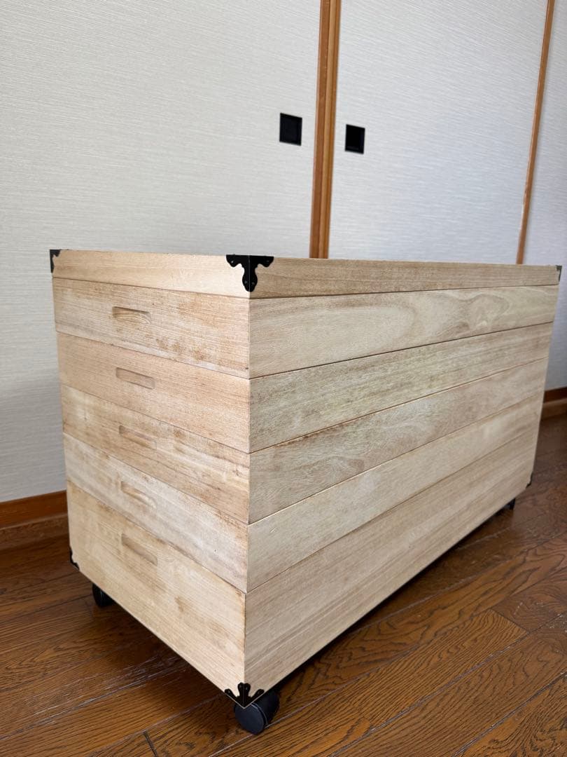 桐　押し入れ収納5段　キャスター付き