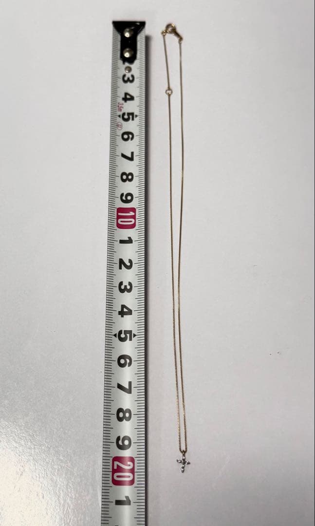 【美品】vielle 十字架ネックレス ダイヤモンド付き　K10純金