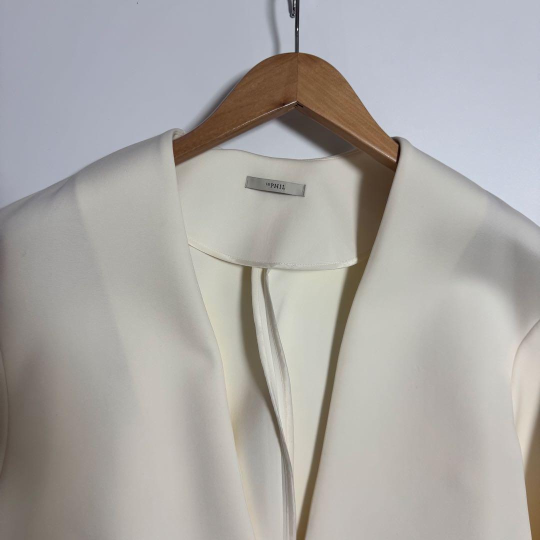 LE PHIL ルフィル スキューバジャージーブラウス　白　ルフィル