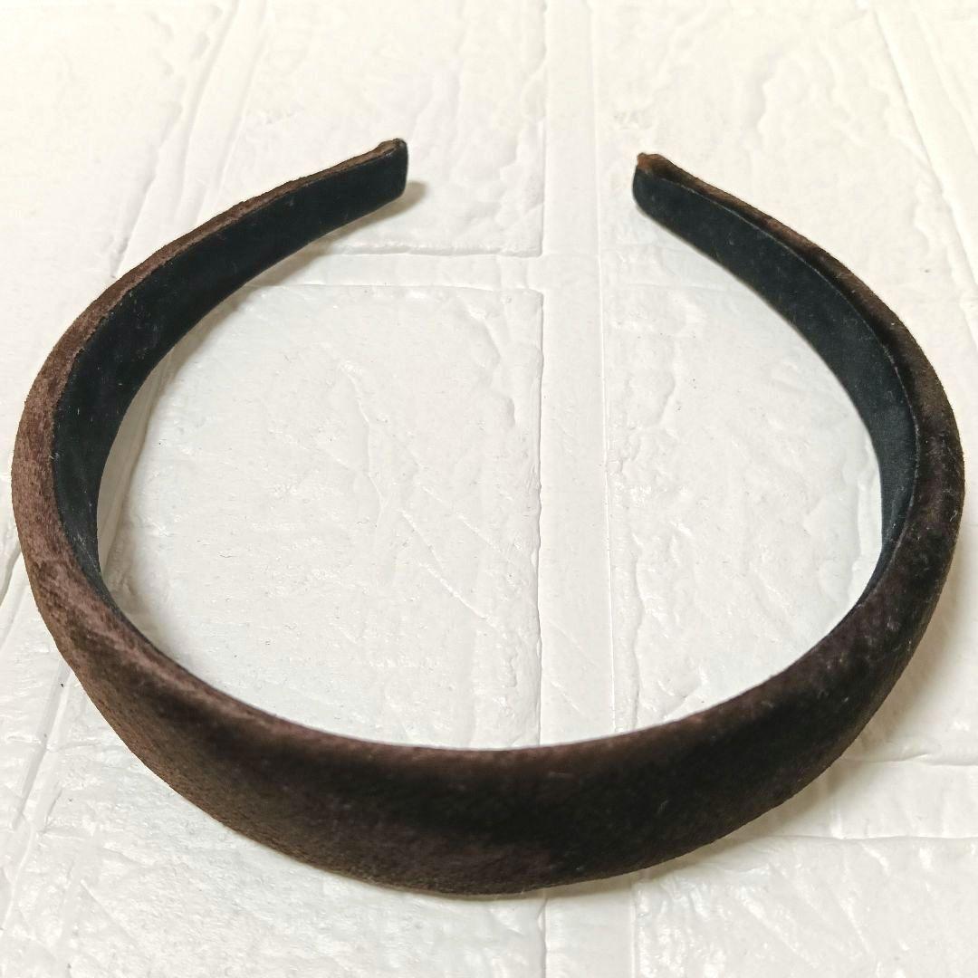 577【美品】ALEXANDRE DE PARIS カチューシャ ベロア 茶系